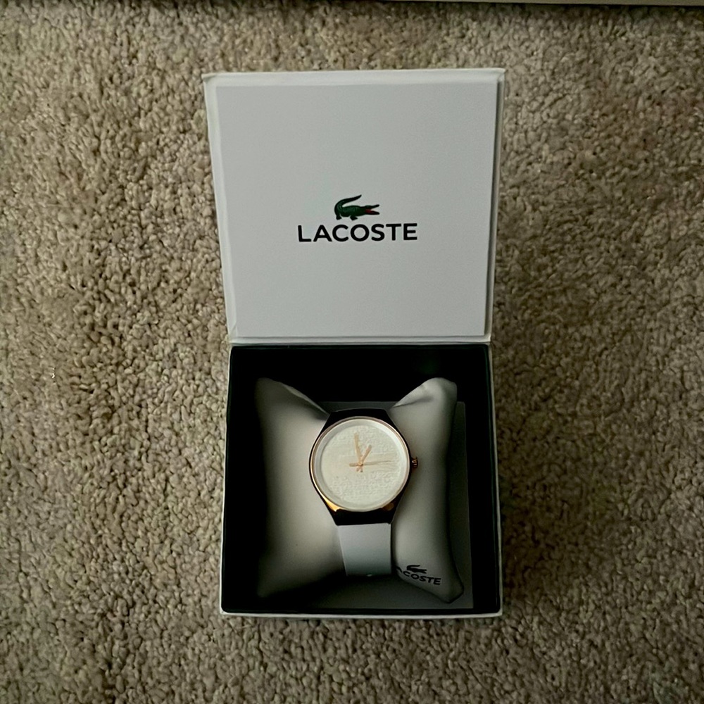 Lacoste Women’s Rose Gold and White Watch
